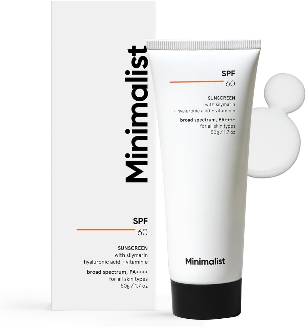 Minimalist Sunscreen SPF 60 PA++++ Cream 50g with Silymarin - Broad Spectrum