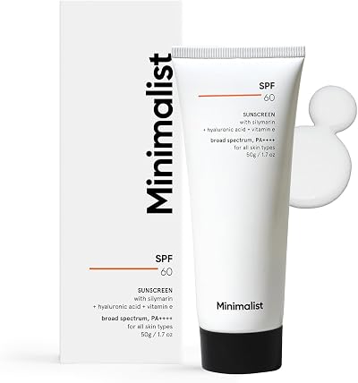 Minimalist Sunscreen SPF 60 PA++++ Cream 50g with Silymarin - Broad Spectrum