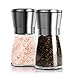 Toplus Salt and Pepper Grinder, 18/8 Stainless Steel Top with Glass Body, Adjustable Coarseness, Set of 2
