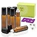 Pack of 6, 10ml Amber Glass Roll On Bottles With Stainless Steel Roller Ball for Essential Oil, Aromatherapy by Mavogel - 3 Extra Stainless Steel Ball and 1 Essential Oils Opener Included