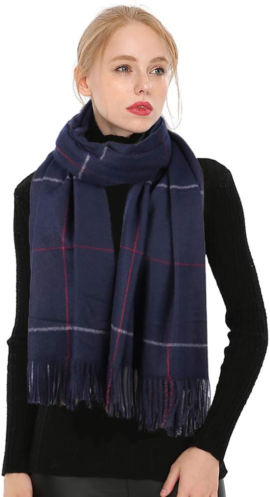 LongwuWomen Soft Cashmere Wool Scarf Large Pashminas Shawl and Wrap Warm Stole Blanket