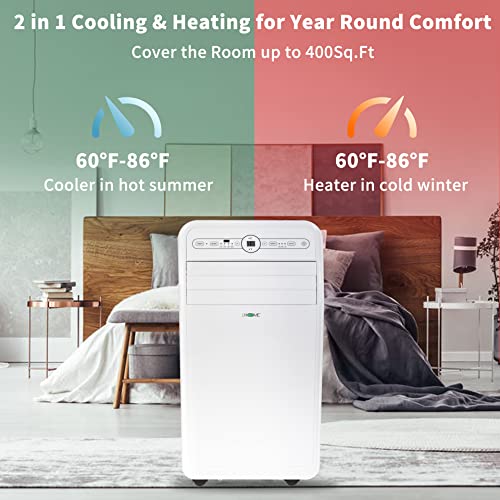 Uhome Portable Air Conditioner with Heat 12,000 BTU, Compact Portable