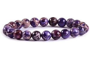 Justinstones Gem Semi Precious Gemstone 8mm Round Beads Stretch Bracelet 7 Inch Unisex