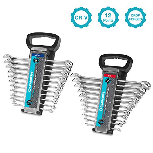 GEARDRIVE 22-piece Combination Wrench Set, Inch/Metric, with Plastic Tray - Thumbnail 7