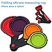 Portable Silicone Measuring Cups & Spoons, 4-Piece Set Folding , For Travel,Pet Supplies of outdoor,Long Trip,Camping,4 sizes