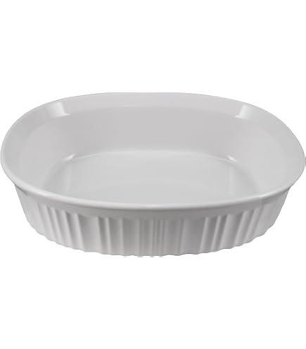 CorningWare FS2 Auflaufform Oval – 2,5 Liter, Französisch Weiß, Ofenfest