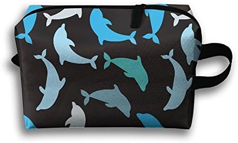 Travel Buggy Bag Toiletry Pouch Toiletry Bag Blue Ctue Dolphins Printing Zipper Clutch Bag Travel Bag