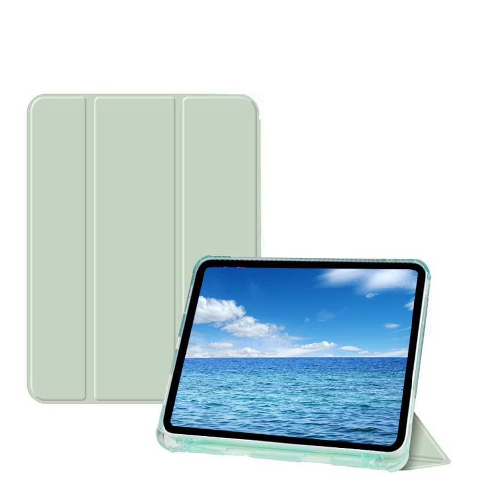 BXGH iPad 9th Generation 2021/iPad 8th Generation 2020 10.2 Inch with Pencil Holder, iPad 7th Generation 2019 Case with Soft Baby Skin Silicone Backing, Auto Wake/Sleep Protection (Matcha Green)