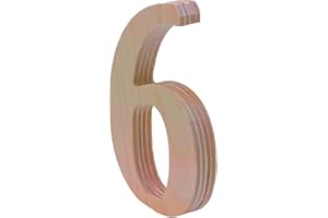 WOODEN LETTER STORE Thick 4” Tall Wooden Number 6 – 1/2” Thick Baltic Birch – Paintable DIY Decor, Signs & Crafts - Pack of 1