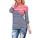 YANG-YI Women Striped Long Sleeve Loose Blouse Casual Shirt Summer Tops