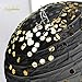 NICROLANDEE Black Gold Party Decorations - 20Pcs Black Metallic Foil Paper Lantern with Gold Foil Metallic Fringe Curtains for Wedding Birthday Graduations Party Prom Anniversary Party Supplies