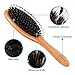 Hair Brush OSORD Boar Bristle Hair Brushes Natural Wooden Cushion Massage Anti Static Hair Brushes for Women Men and Kid Wood Comb and Hair Brush Cleaner Included