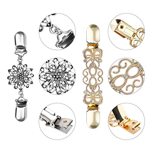 XINRUI BKpearl 5 Pcs Sweater Clips, Retro Cardigan Clips Dresses Shawl Clip for Women Girls - Thumbnail 2