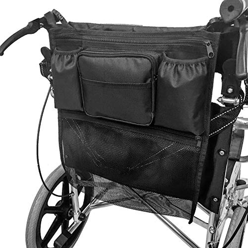 Wheelchair Bag for Back of Chair Wheelchair Storage Back Bag with Big Mesh Pocket for Electric Wheelchairs, Manual Wheelchairs, Lightweight and Easy to Use