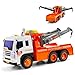 Gizmovine Toy Truck Heavy Duty Wrecker Tow Truck Police Construction Toys for Boys with Friction Power (with Double Hooks)