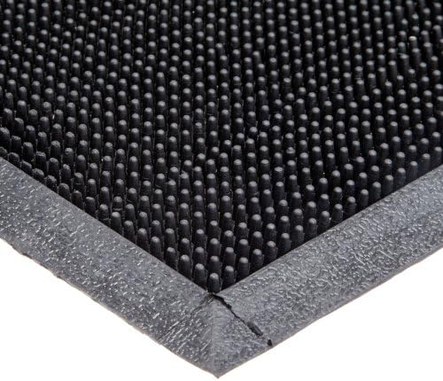 Durable Corporation 396S1624BK Heavy Duty Rubber Fingertip Entrance Mat, for Outdoor Areas, 16" Width x 24" Length x 5/8" Thickness, Black
