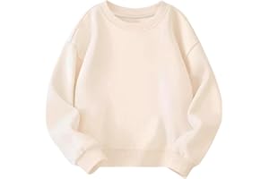 CUATINTUO Toddler Boys Girls Sweatshirts Kids Long Sleeve Tops Crewneck Pullover Cotton Tee Clothes 3-10Years