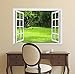 wall26 Removable Wall Sticker/Wall Mural - Garden Green Grass | Creative Window View Wall Decor - 36