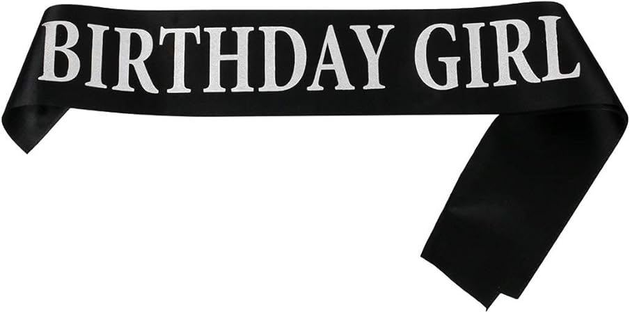 Echarpe Et Couronne Funhoo Birthday Girl Sash Et Tiara Cadeau Decorations Ceinture Mot Argent Sur Noir Fournitures Articles Pour La Fete Du Bon Anniversaire Bazis Az
