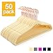 HOUSE DAY Velvet Hangers 50 Pack Beige, Space Saving Non-Slip Velvet Hangers- Heavy Duty Clothes Hangers