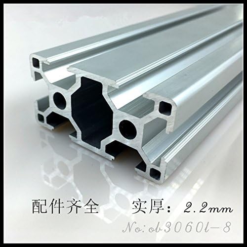 Jillier 3060 Aluminum Extrusion Profile European Standard Length 500mm Wall Thickness 2.2mm Industrial Aluminum Profile Workbench 1pcs