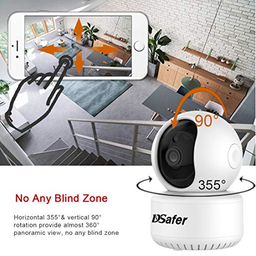 WiFi Camera Indoor, Wireless Security Cameras with 32GB Micro SD Card, Smart Auto Humanoid Tracking 2.4ghz 1080P Night Vision IP Dome Camera with 2 Way Audio for Home Security for Baby, Dsafer