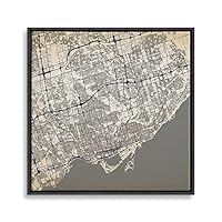 Framed Canvas Wall Art Map Canvas Prints Home Artwork Decoration for Living Room,Bedroom - 16x16 inches