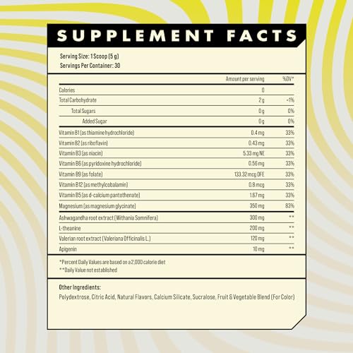 ADVANCED SLEEP – MAGNESIUM SLEEP SUPPLEMENT WITH ASHWAGANDHA AND L-THEANINE – VEGAN, SUGAR FREE, LOW CARB SLEEP DRINK MIX – MELATONIN FREE SLEEP AID (CHAMOMILE)