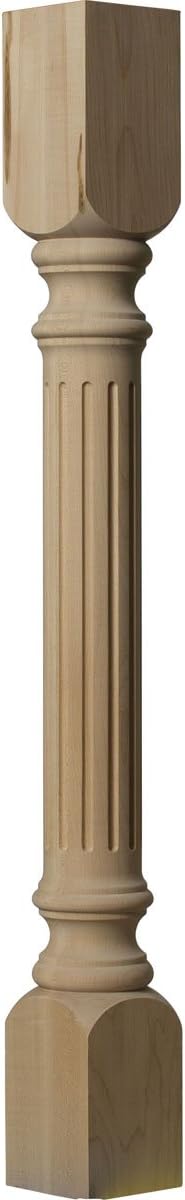 Ekena Millwork COL03X03X35RIRW 3 3/4-Inch W x 3 3/4-Inch D x 35 1/2-Inch H Richmond Fluted Cabinet Column, Rubberwood