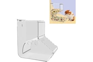 Hamster Food Dispenser with Baffle Design, Large Transparent Capacity, Durable Automatic Small Animal Feeder for Hamsters, Gu