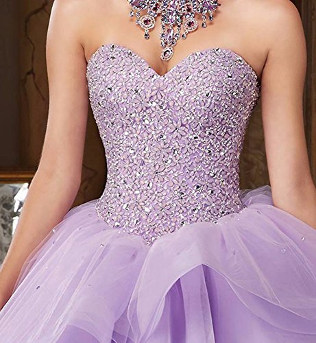 BessDress Gorgeous Long Prom Dreses Girls'Ball Gown Beads Quinceanera Dresses BD084