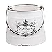 MyGift 4 Inch French Country White Bucket Planter - Rustic Ceramic Farmhouse Maison Pail Design Succulent Flower Planter Pot/Decorative Accessory Jar with Drainage Hole & Plug