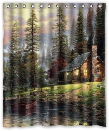 Thomas Kinkade A Quiet Cozy Home Custom Shower Curtain 60x72