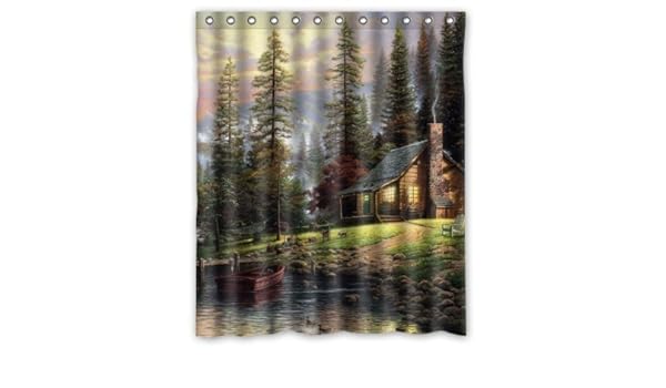 Thomas Kinkade A Quiet Cozy Home Custom Shower Curtain 60x72