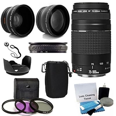 Buy Canon Ef 75 300mm F 4 5 6 Iii Telephoto Zoom Lens With 2x Telephoto Lens Hd Wide Angle Lens And Accessories 8 Piece Kit Online In Italy B018wn62nu Buy Canon Ef 75 300mm F 4 5 6 Iii Telephoto Zoom Lens With 2x Telephoto Lens Hd Wide Angle Lens And Accessories 8 Piece Kit Online In Italy B018wn62nu