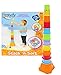 Kidoozie Stack ‘n Sort Toy – 12 Colorful Pieces to Stack and 5 Shapes to Sort