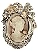 Alilang Vintage Inspired Crystal Rhinestone Victorian Lady Cameo Brooch Pin Maiden Flower Ribbon Bow Pendant