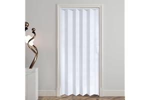 DIYHD 36x80in White Accordion Folding Closet Door, Include Door and Mounting Hardware