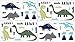 Blue and Green Modern Dinosaur Girl or Boy Baby and Kids Wall Decal Stickers - Set of 4 Sheets