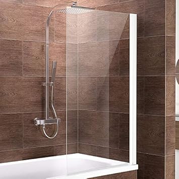 Schulte Duschwand Komfort zum Kleben, kein Bohren in Fliese notwendig, 70 x 130 cm, 5 mm Sicherheitsglas klar hell, alpinweiß