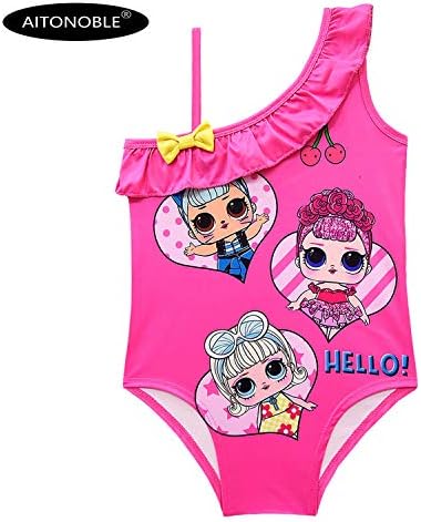 AITONOBLE LOL Swimwear Surprise Doll Cosplay Costume 1 Piece Grils Swimsuit Kids Summer Beachwear