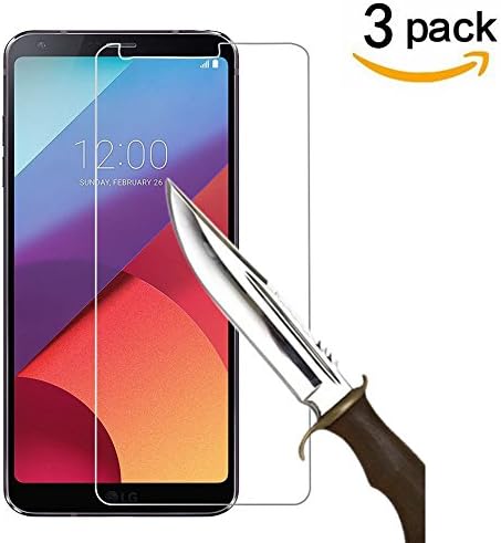 Aliga Glass Screen Protector for LG G6, [ 3-Pack ] 9H Hardness 2.5D Tempered Glass for LG G6 Bubble-Free Glass Screen Protectors for LG G6
