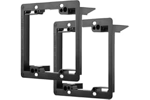 TENINYU Low Voltage Mounting Bracket (2-Gang, 2 Pack), 2-Gang/Double-Gang Mounting Bracket [Mounting Screws Included] for Wall Plate, Black