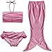 iEFiEL Girls 3pcs Swimmable Mermaid Tail Costume Swimwear Princess Bikini Swimsuit