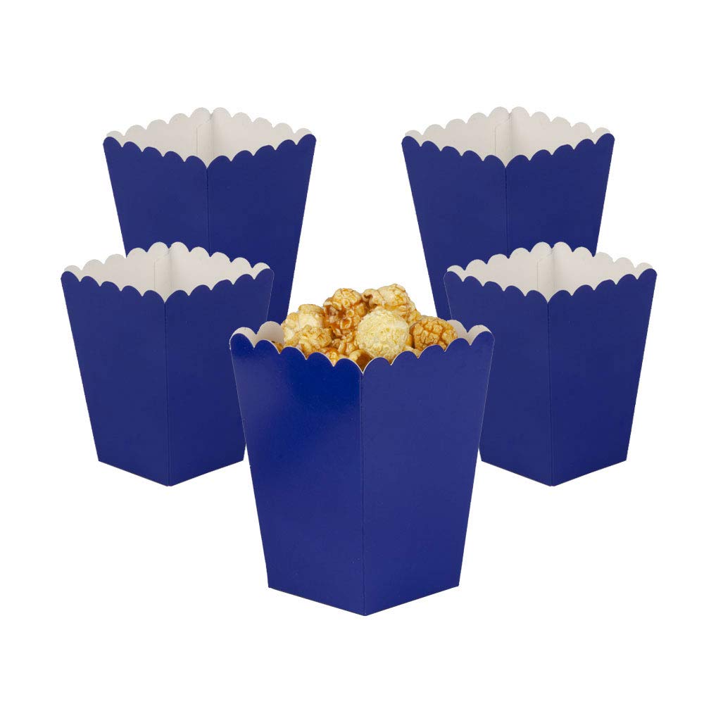 YESON Navy Blue Popcorn Boxes Mini Paper Popcorn Box for Party,Pack of 36