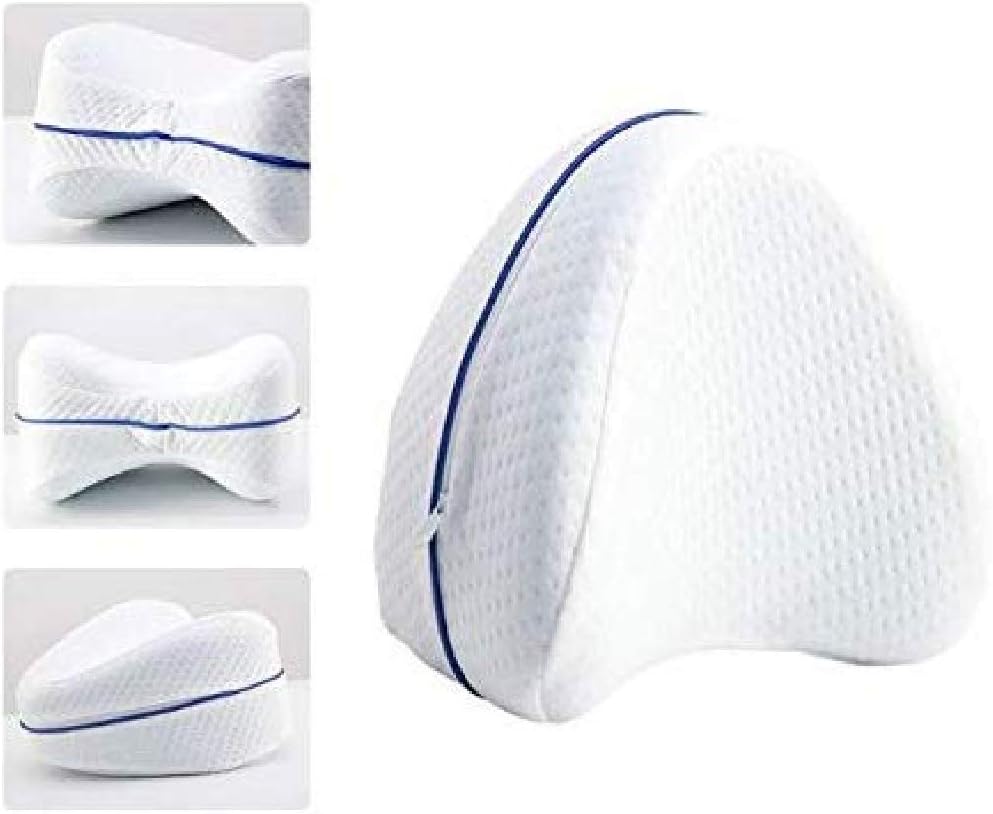 RONTENO Sleeping Memory Foam Cotton Back, Hip Joint, Knee Pain Relief Leg and Knee Pillow (White)