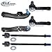 DLZ 6 Pcs Front Suspension Kit-2 Front Lower Control Arm Ball Joint Assembly 2 Inner 2 Outer Tie Rod End Compatible With 240SX 1989-1994 EV169 K620552 ES2814RL K620553