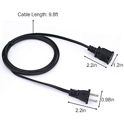 10ft 2 Prong Extension Cord, US Male/Female Power