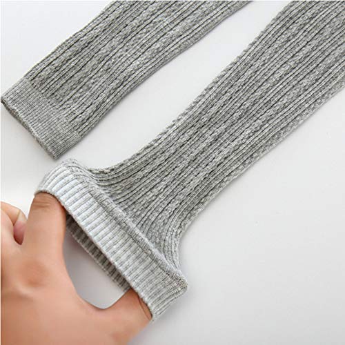 NovForth 3 Pack Girl's Boys Footless Legging Tight Baby Toddler Flared Lace Trim Bootcut Footless Knitted Stockings Pant Sock for Girls (Grey,White,Black,Toddler(12-24 Months)) - Thumbnail 4