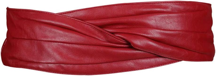 Womens Faux Leather Waist Belt Obi Style Wide Waist Band Cinch Belts